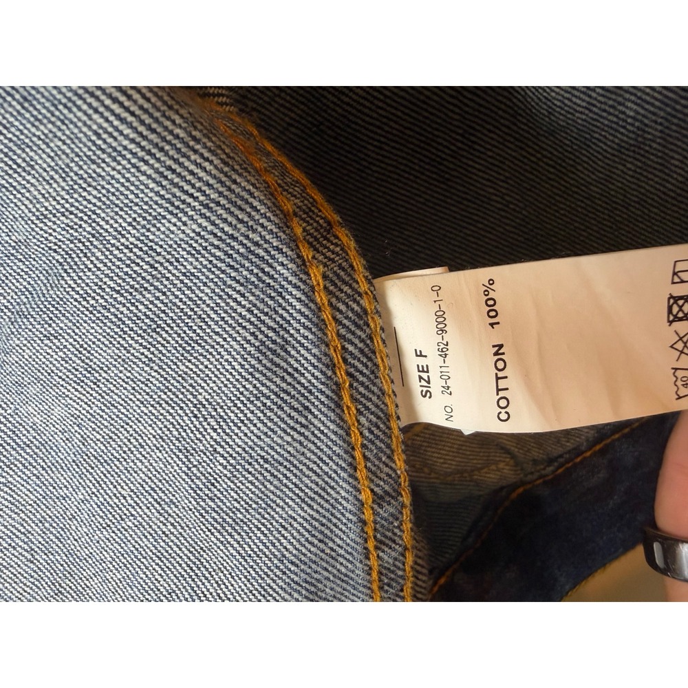 Relume Journal Standard Womens Collarless Denim Jacket Medium Wash Size F Blue - Picture 5 of 8